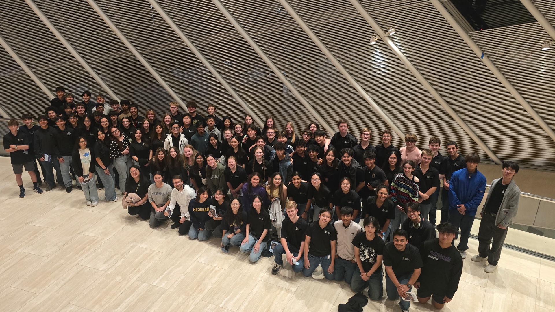College Station High School Orchestra students gathered at the Morton H. Meyerson Symphony Center in Dallas.